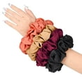thumbnail image 1 of XL Big Silk Scrunchies Hair Ties for Women - Southwit Oversized Satin Silk Scrunchie Extra Large Jumbo Gigantic Soft Chiffon Cute Scrunchy for Curl Thick Hair 4 Pack (Brown Black), 1 of 5