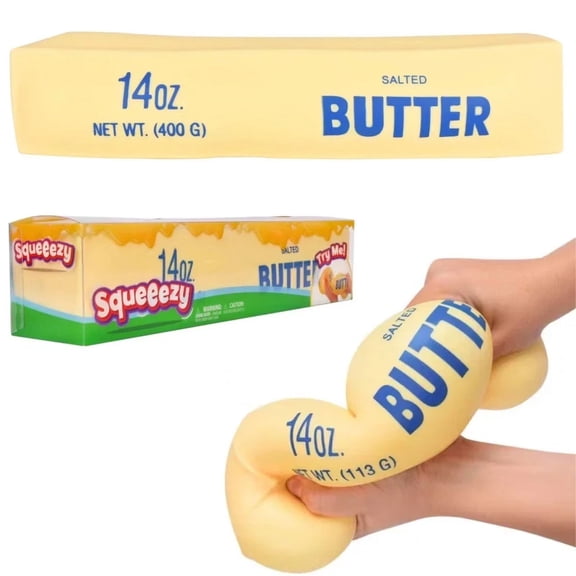 XL Big Squeezy Butter Toy for Kids - 14oz Jumbo Stick Butter Squishy - Realistic Slow Rising Food Fidget Toy for Stress Relief & Anxiety Relaxation 2026