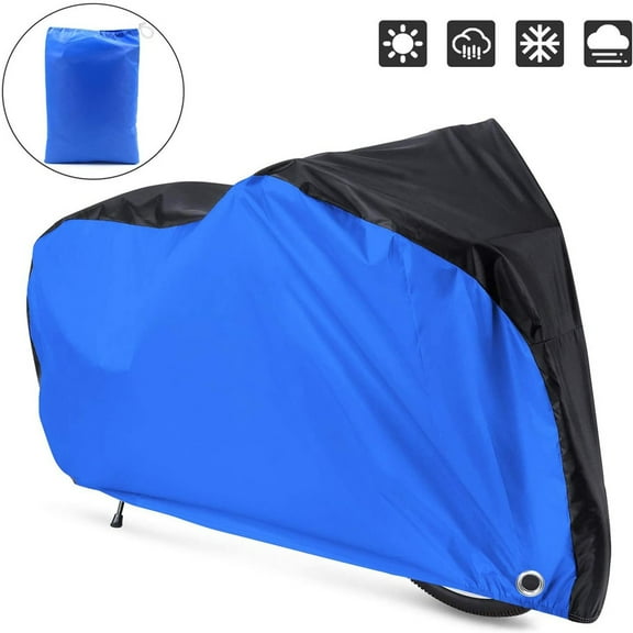 XL Bike Cover for Outdoor Storage, Staron Heavy Duty Waterproof Bicycle Cover with Lock Holes, All Weather Protection from Rain Sun Snow Wind Dust, Blue