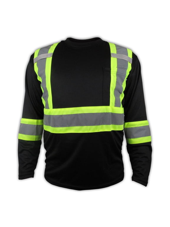XL Black High Visibility Safety Shirt / Class 3 - Level 2