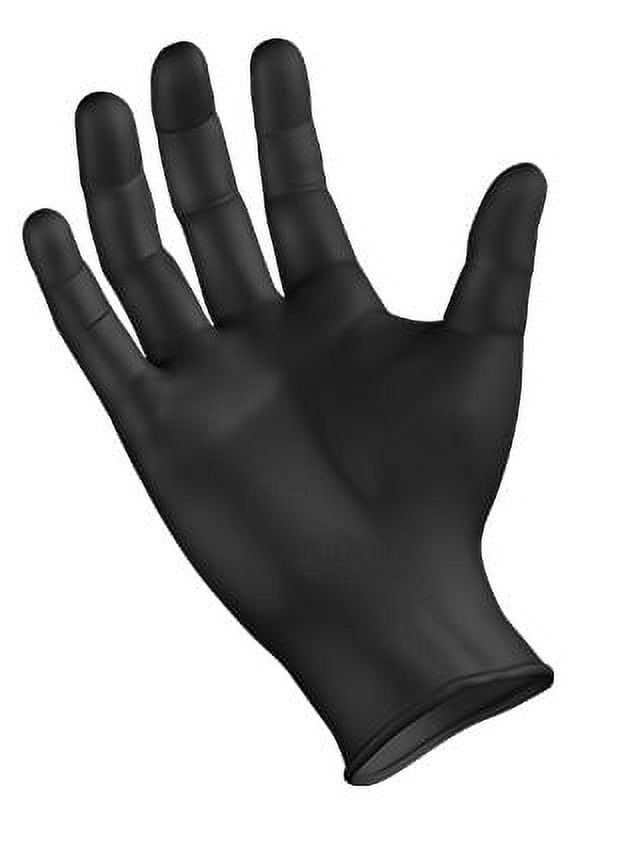 XL Black Nitrile Gripstrong Disposable Gloves Powder Free Textured 4