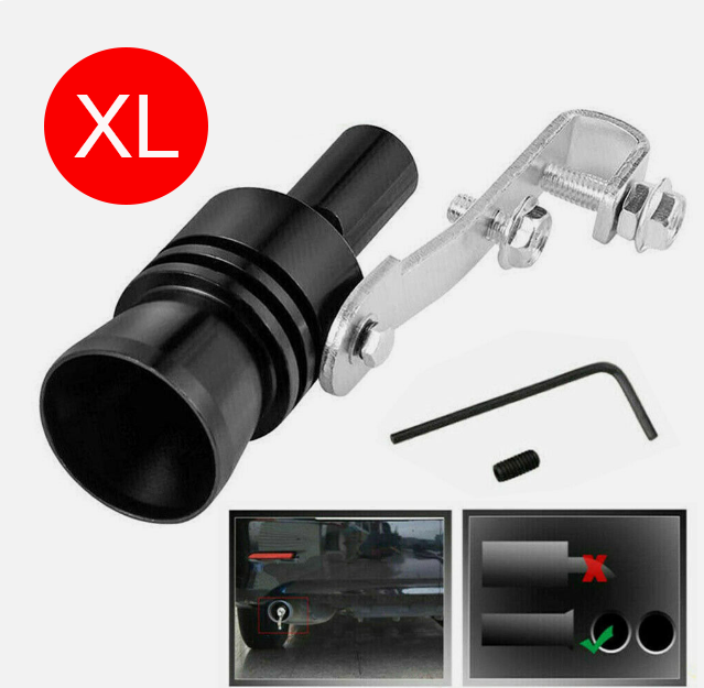 XL Black Tone Universal Turbo Sound Whistle Muffler Exhaust Pipe