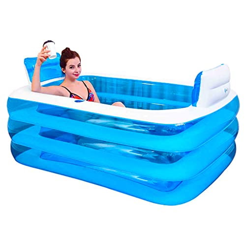 XL Blue Color Inflatable Bathtub Plastic Portable Foldable Bathtub ...