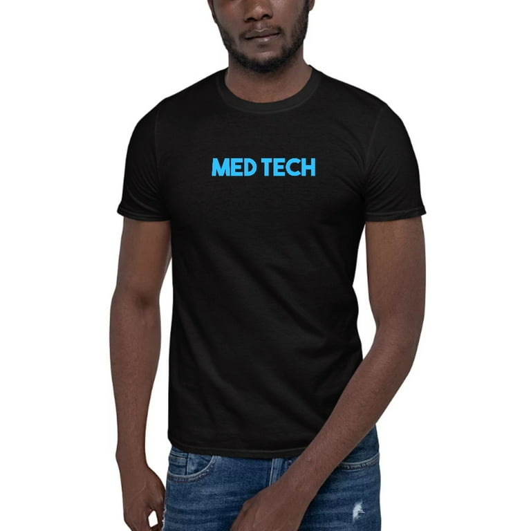 MEDM Blue tee shirt unisexual Tシャツ XL Blue Med Tech Short Sleeve Cotton T-Shirt By Undefined