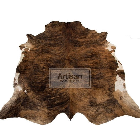 XL Brindle Cowhide Rug - (XL 7'x6' -) Premium Cowskin Rug