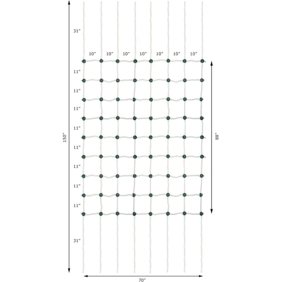 XL Cargo Climbing Net,  Polyester Rope Ladder, 108" L x 70" W + Drill Bit & Instructions