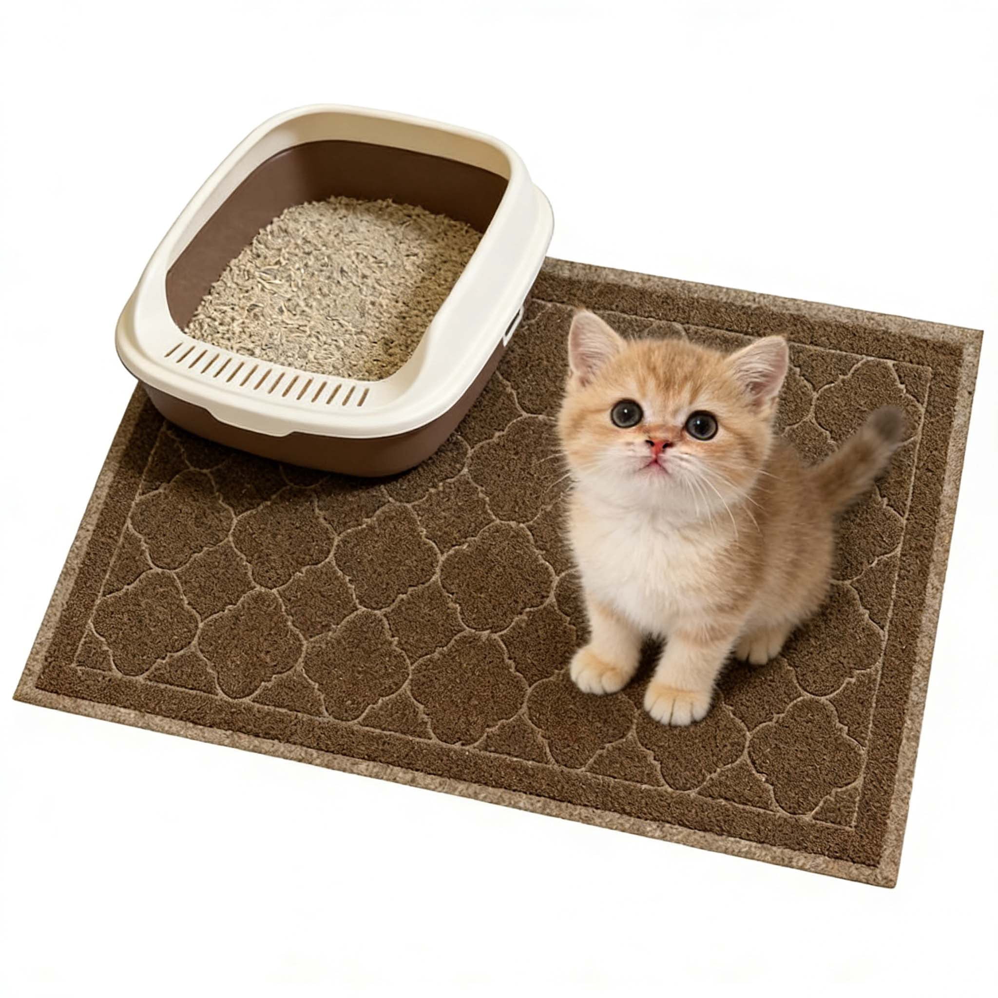 XL Cat Litter Mat 47"×36" Waterproof Non-Slip Litter Trapping Mat Durable Easy Clean Rug for Cat Litter Box