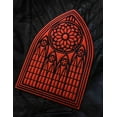thumbnail image 1 of XL Cathedral Window Red Glitter Holo Vinyl Embroidered Iron On Patch, 1 of 7