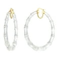 thumbnail image 1 of XL Clear Lucite Bamboo Hoops, 1 of 4