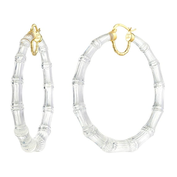 XL Clear Lucite Bamboo Hoops