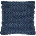 thumbnail image 1 of XL Dark Blue Pom-Pom Detailed Throw Pillow, 1 of 4