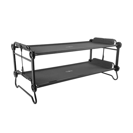 Disc-O-Bed Extra Large Outdoor Convertible 2 Person Portable Camping Bunk Cots, Black