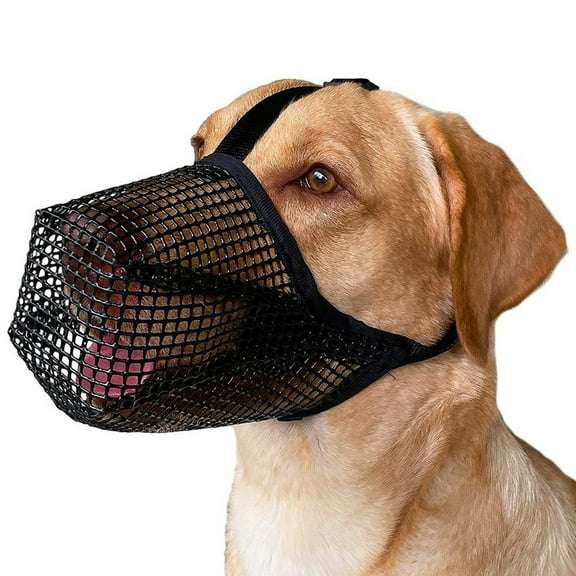 XL Dog Muzzle, Soft Mesh Covered Muzzles for Medium Large Dogs, Poisoned Bait Protection Muzzle with Adjustable Straps, Prevent Biting Chewing and Licking