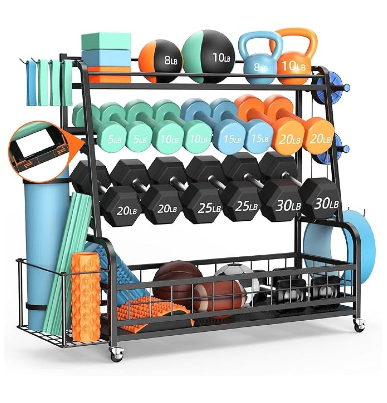 Weight Racks With Wheels XL Dumbbell Rack Weight Stand - Adjustable Weight Rack for Dumbbells ...