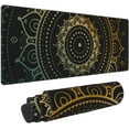 thumbnail image 1 of XL Extended Mouse Pad, Large Gaming Mousepad Design with Gold Mandala Flower, Big Long Mousepad Desk Mat for Laptop, Keyboard and Computer for Gifts Decor Men Home and Office, (Gold, 31.5*11.8 Inches), 1 of 6
