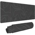 thumbnail image 1 of XL Extended Topographic Mouse Pad with Stitched Edges, Waterpoof Keyboard Mat, Big Long Geographical Map Desktop Large Gaming Mousepad for Laptop, Computer for Men Office (Black, 31.5 * 11.8 in), 1 of 6