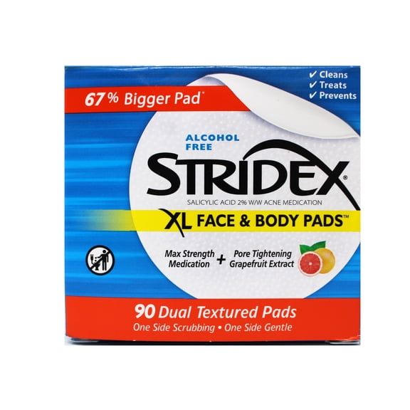 XL Face & Body Pads, Alcohol Free, 90 Dual Textured Pads