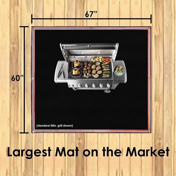 XL Fire Pit Mat, USA Based, Fireproof Under Grill Mat for Outdoor Grill Deck Protector, 67" x 60", for Firepit, Grass, , Lawn, Campsite, BBQ Mat, Fire Proof Ember Mat