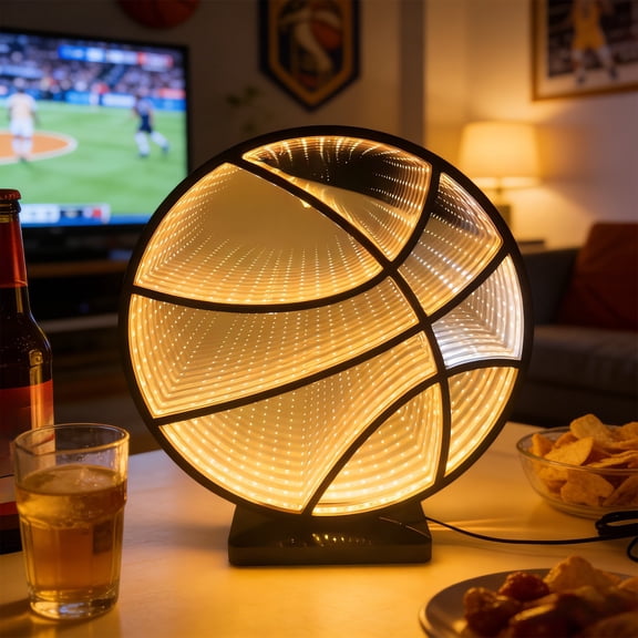 XL Football LED Light Sign，Acrylic Sports Nightlight with Base & USB Cable，Warm Glow Decor Lamp，Athletic Themed Light for Bedroom Club Hotel，Restaurant Living Room，Sports Game Gift