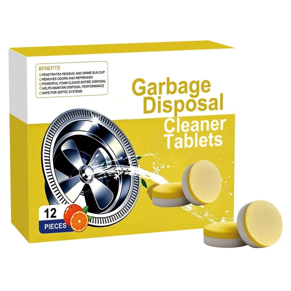 XL Formula Garbage Disposal Freshener Tablets, Citrus Deodorizer Cleans Grease and Eliminates Sink Odor Buildup