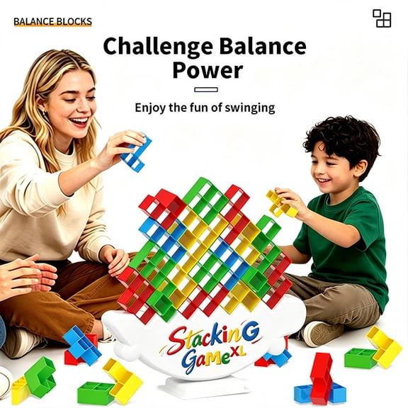 XL Giant 48PCS Stacking Tower Game for Adult & Kids, Balance Stacking Family Game, 2 Players Balance Stacking Toy, Team Toys Building Block
