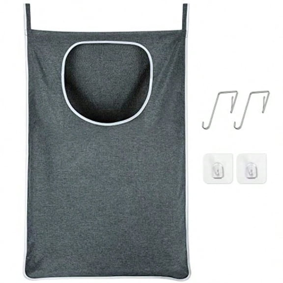 XL Hanging Laundry Hamper Over the Door Laundry Hamper and Baskets Wide Opening Hanging Laundry Bag Hanging Hamper for Bathroom Dorm Laundry Room Chirstmas Gifts Grey .