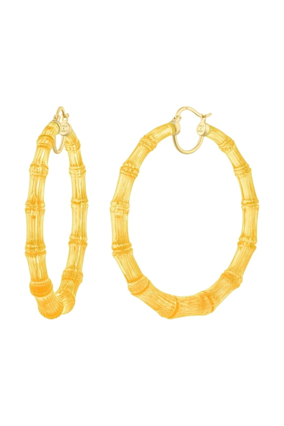XL Honey Lucite Bamboo Hoops