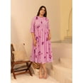 thumbnail image 1 of XL LOVE By Janasya Indian Women's Plus Size Pink Dobby Georgette Tie-Dye Fit & Flare Dress, 1 of 5