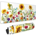 thumbnail image 1 of XL Large Cute Mouse Pad, Extended Sunflower Gaming Mousepad, Non-slip Waterproof Long Floral Mousepad Desk Mat for Laptop, Keyboard and Computer for Gifts Decor Women Office, (Colorful, 31.5*11.8 In), 1 of 6