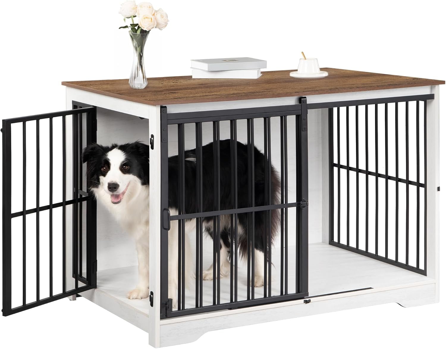 XL Large Dog Crate Furniture, Indoor Dog Kennel Furniture with Barn ...