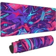 thumbnail image 1 of XL Large Gaming Mouse Pad with Stitched Edges, Metaverse Cyber Graffiti Extended Mousepad with Non-Slip, Long Waterproof Keyboard Pad Mouse Mat for Computer Laptop for Gamer Office Decor, 31.5*11.8 In, 1 of 6