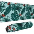 thumbnail image 1 of XL Large Gaming Mouse Pad, Tropical Leaves Extended Full Desk Mousepad Table Mat Cute Funny for Women Gifts, Big Abstract Desk mat for Desktop and Keyboard with Stitched Edges (Green, 31.5*11.8 in), 1 of 6