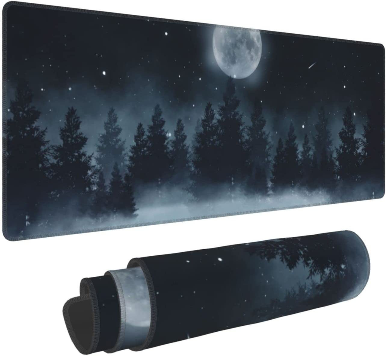 XL Large Mouse Pad for Desk, Funny Gifts Dark Abstract Forest Extended Gaming Mouse Pad, Long Keyboard Mat Laptop Pad for Office, Big Desk Pad for Keyboard and Mouse with Nonslip Base, 31.5*11.8 in