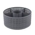 thumbnail image 1 of Thinkspace Brand Extra Large Weave Rotating Beaty Organizer, Gray. 6 Large Compartments to keep all of your Makeup and Cosmetics Organized., 1 of 4