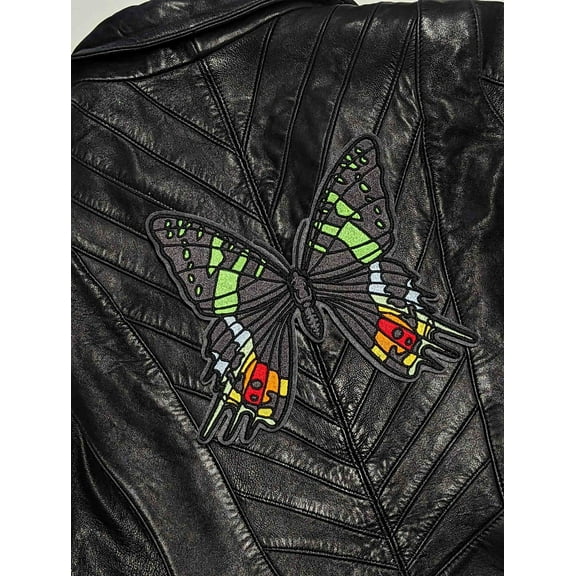 XL Madagascar Sunset Moth Patch Embroidered Iron-On Patch