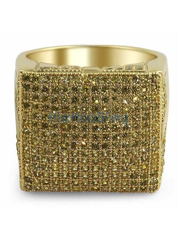 XL Mega Icey CZ Lemonade Iced Out Ring (12)