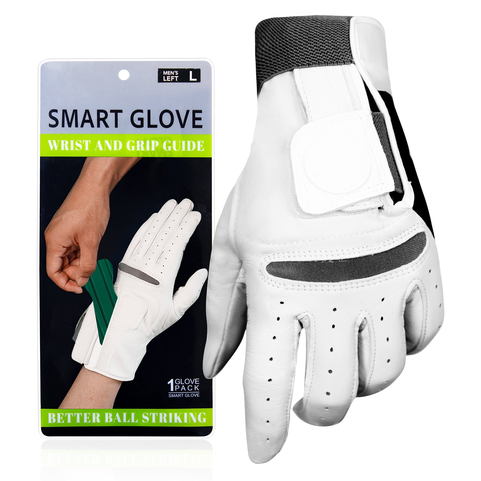 XL Men's Golf Gloves - Left Hand | Golf Gloves With Ball Markers & Wrist Support | Comfortable Grip For Practice