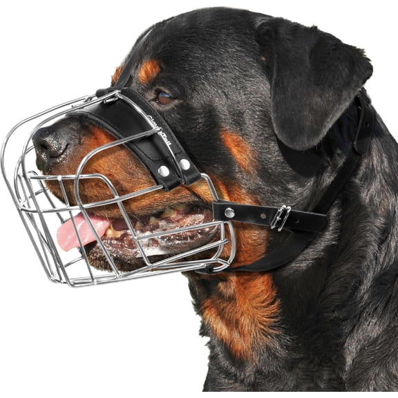XL Metal Dog Muzzle for Large Sized Dogs  Heavy Duty Rottweiler Muzzle  Basket Extra Large Dog Muzzles for Barking and Biting Cane Corso, Mastiff, Labrador, Bulldog and Other Big Breeds