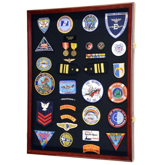 XL Military Medals, Pin, Patches, Badges, Ribbon, Insignia, Buttons, Flag Display Case Cabinet
