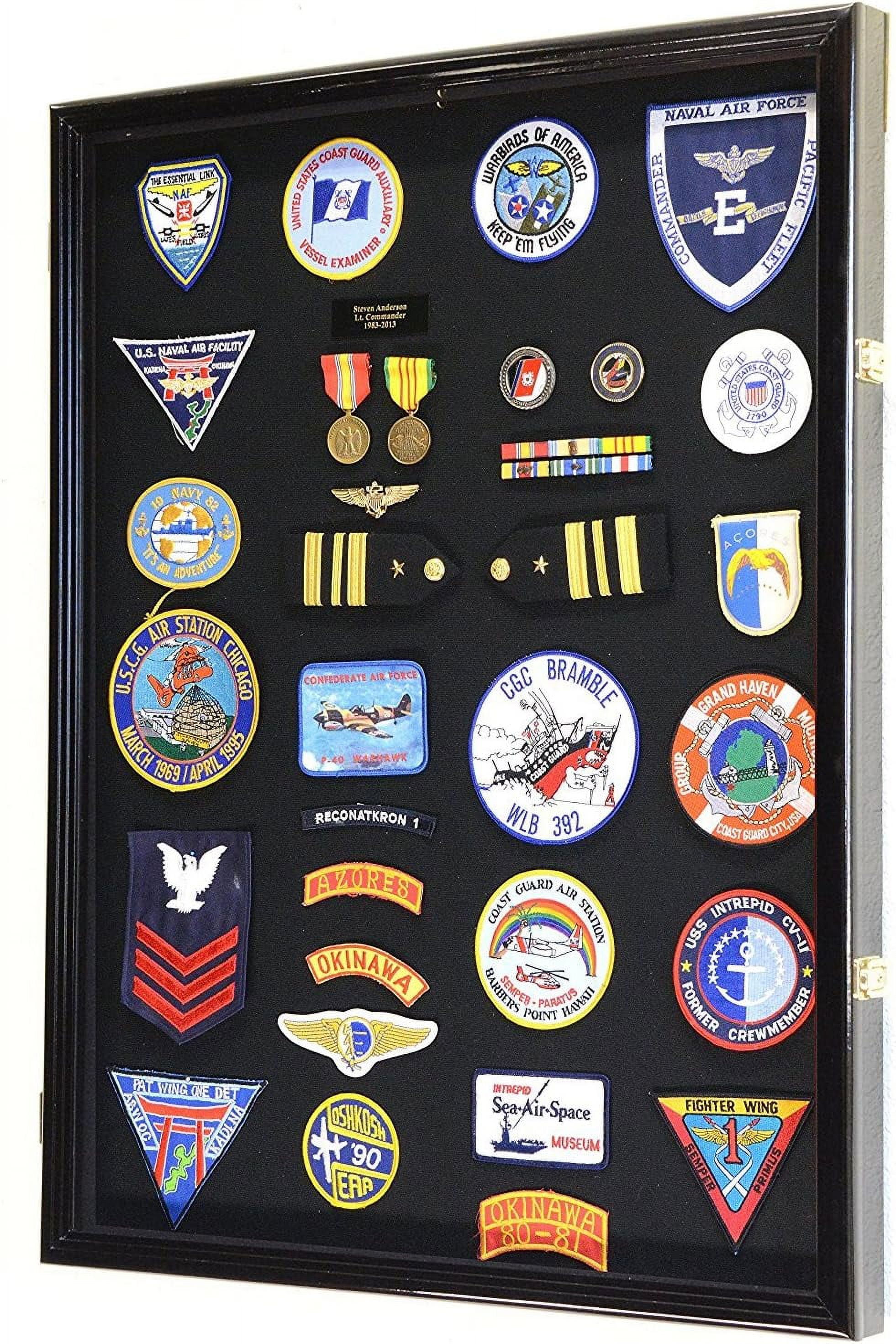 XL Military Medals/Pin/Patches/Badges/Ribbons//Flag Display Case
