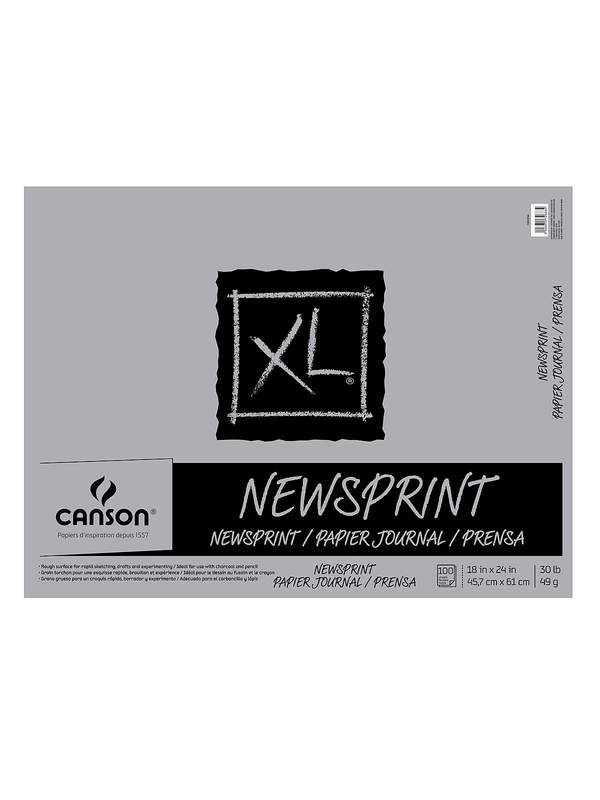 XL Newsprint Pads 18 in. x 24 in., pad of 100 (pack of 2)