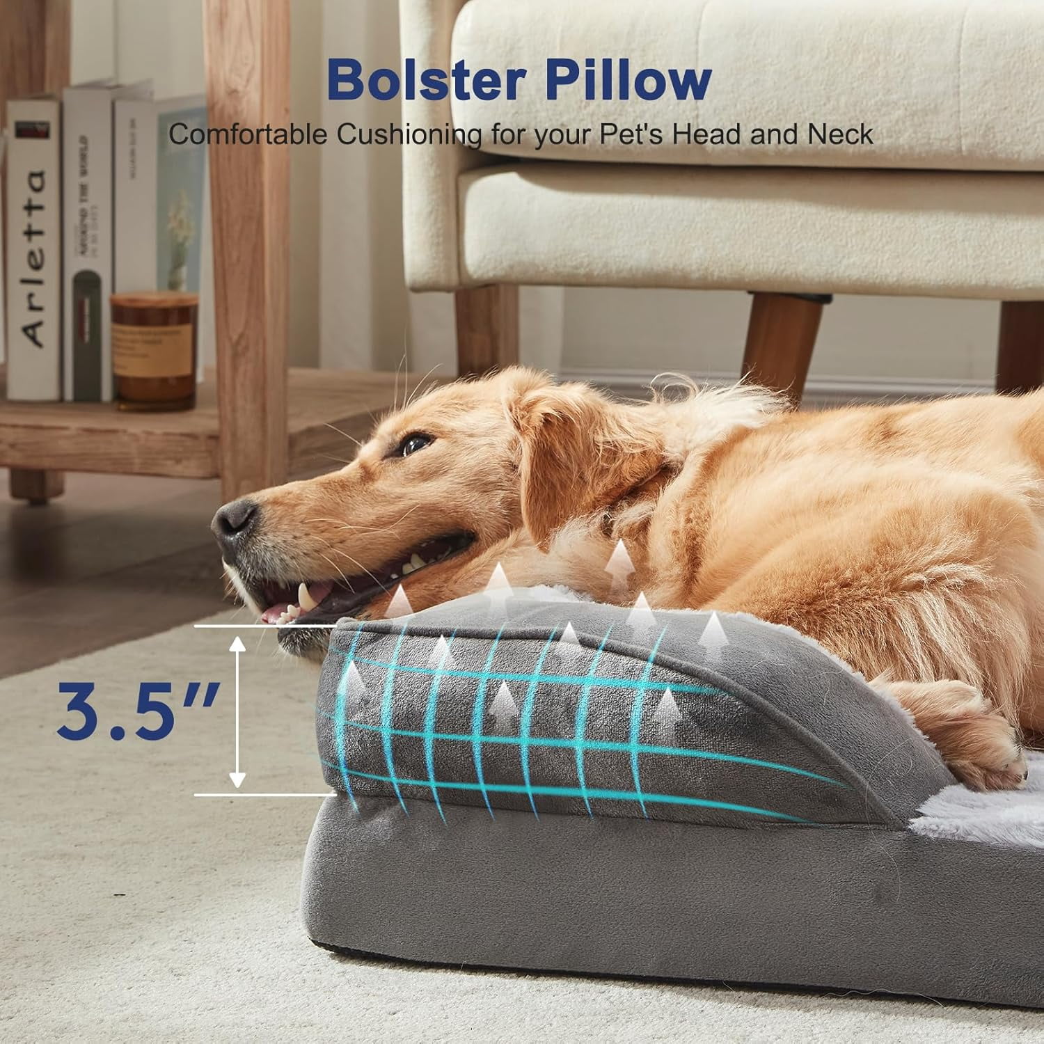 XL Orthopedic Dog Bed for Large Dogs – Washable Foam Pet Sofa, Comfy ...