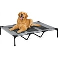 thumbnail image 1 of XL Outdoor Dog Bed, Elevated Dog Bed with Durable Oxford Fabric, Textilene Mesh, Metal Frame for Indoors, Outdoors, Lawn, Dark Grey, 1 of 15