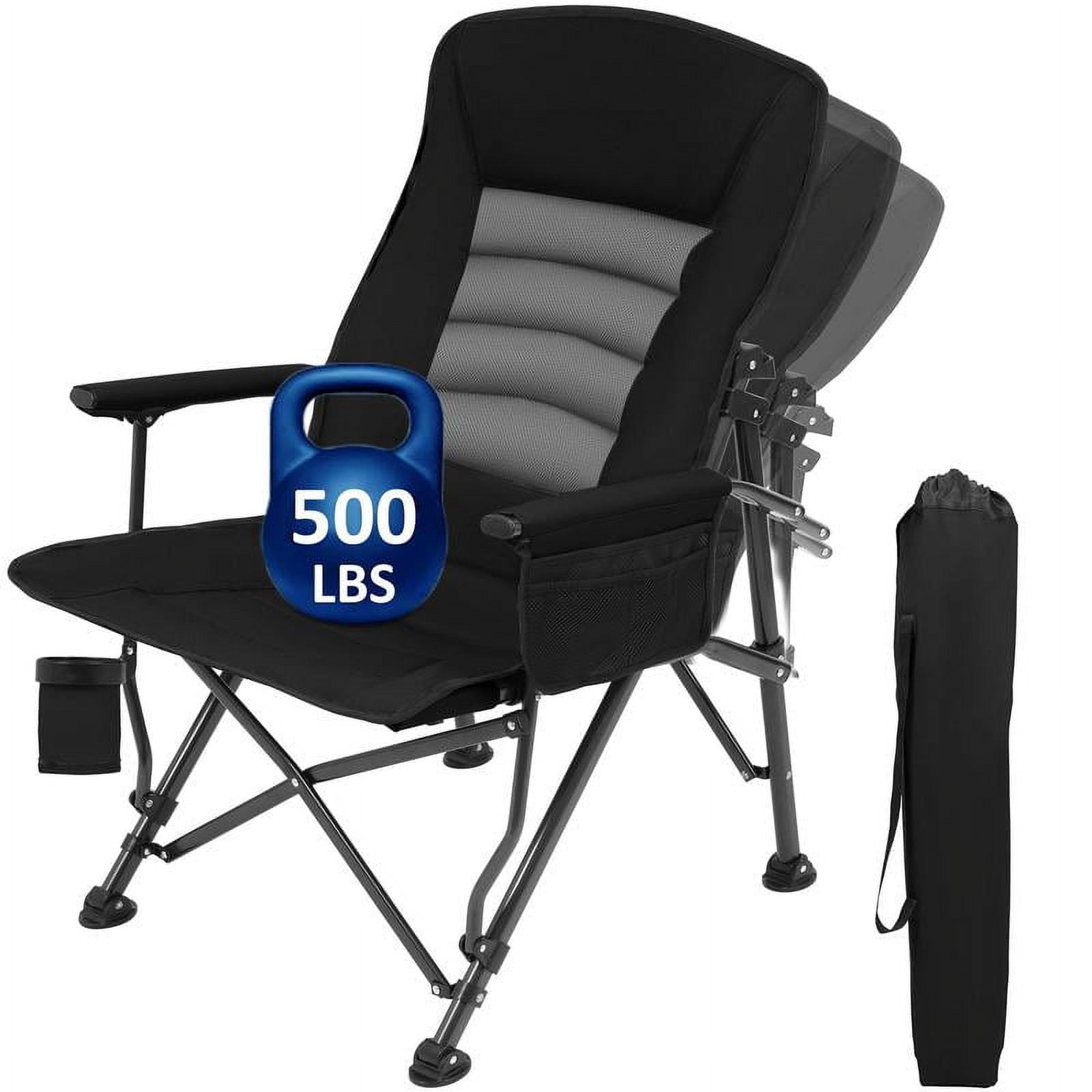QUYUAN Double Camping Chair For Adults - Heavy Duty Folding Chair Supports 500lbs, Padded Seat & Back, Portable For Outdoor Events