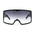 thumbnail image 1 of XL Oversized Shield Rectangle Super Thick Temple Plastic Sport Sunglasses Black - Smoke, 1 of 4