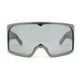 thumbnail image 1 of XL Oversized Shield Rectangle Super Thick Temple Plastic Sport Sunglasses Silver - Black, 1 of 4