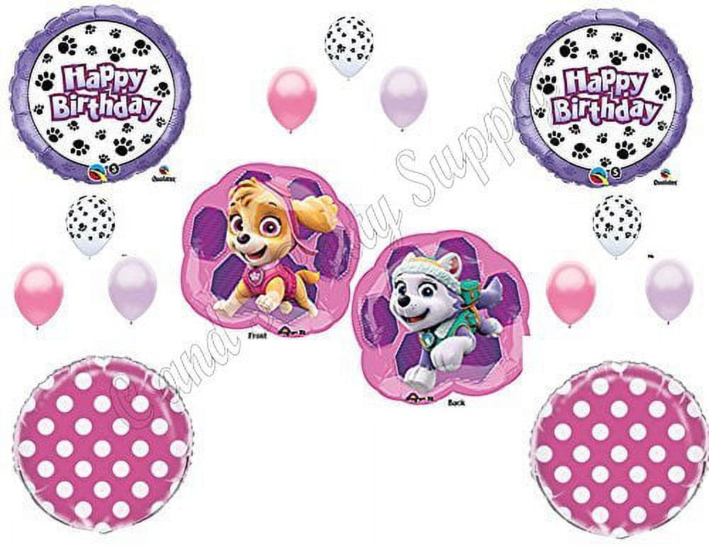 XL PAW PATROL SKYE & EVEREST 14 PC. Birthday Balloons Decoration Supplies Party Chase Ryder