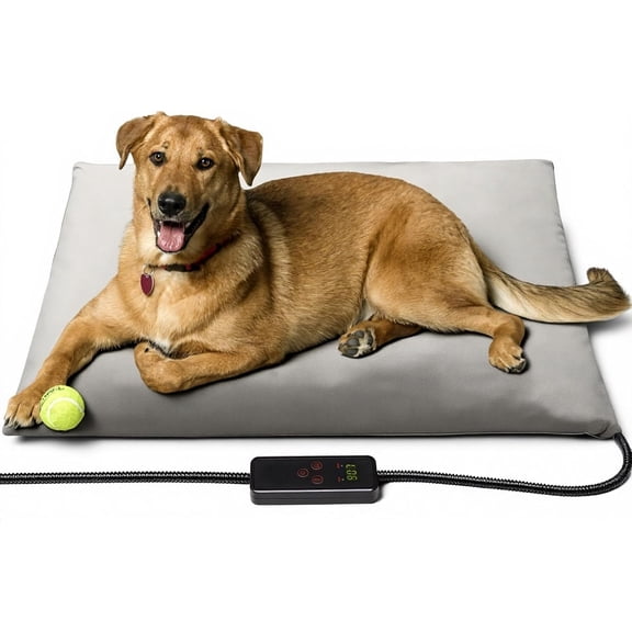 XL Pet Heating Pad, Waterproof & Chew Resistant, 6 Temp Settings with Timer, 47x28 in for Dogs & Cats