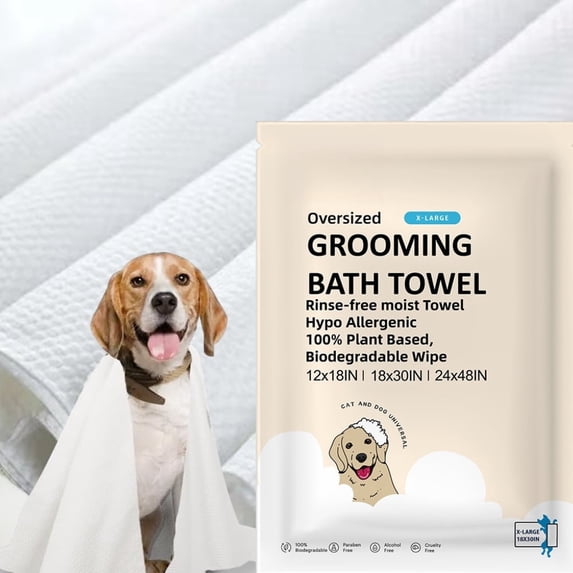PureGlam 100% Natural Dog Grooming Wipes, Set