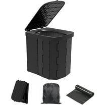 XL Portable Folding Toilet with Lid - Travel Portable Potty for Adults, 12 Toilet Bags, 12 Pack Liquid Waste Gel